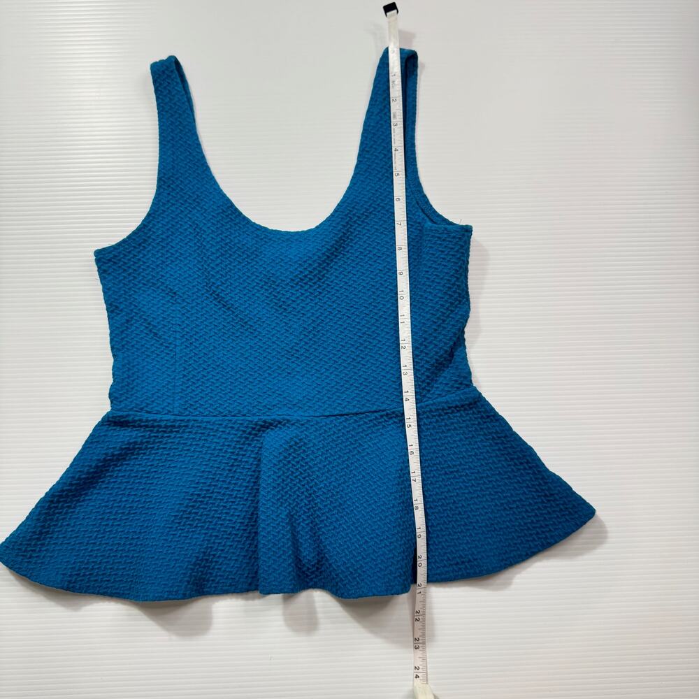 Ganni Peplum Top Women’s Small Blue Summer Dopamine Dressing Scandi Euro Coastal - Picture 5 of 13